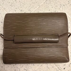 Louis Vuitton Brown Epi Leather Compact Wallet Clutch Rare